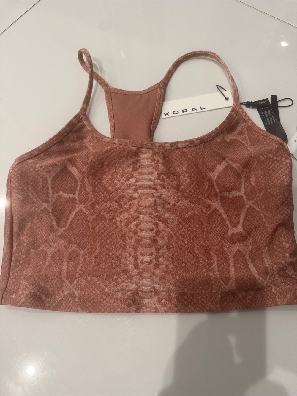 Koral Rust Snake-Print Crop Sports Bra
